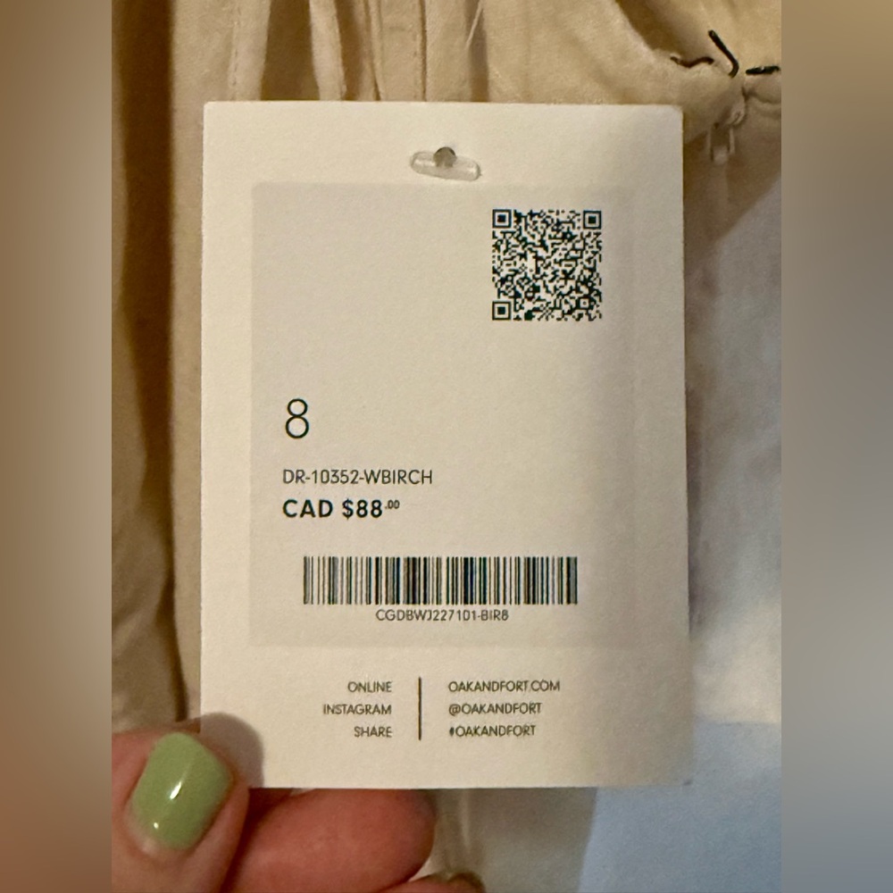 BNWT | Oak + Fort | Linen Blend Open Back Mini Dress | Birch | Size 8 - Picture 9 of 11